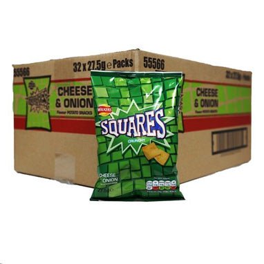 Walkers Squares Cheese & Onion Pack 32's