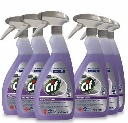 Cif Pro-Formula 2in1 Kitchen Cleaner Disinfectant Spray 750ml - PACK (6)