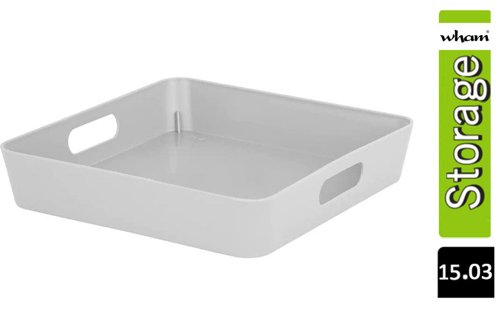 thumbnail image 2 of 6-Pack Wham Medium Storage Baskets - Cool Grey, 30cm Plastic Tidy Trays For Home Or Office Organization 2 of 6