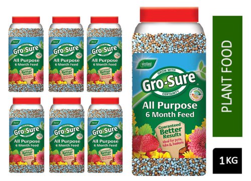 Westland Gro-Sure Slow Release 6 Month Plant food 1kg - PACK (6)