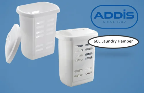 Addis White Linen Laundry Hamper 60 Litre - PACK (3)