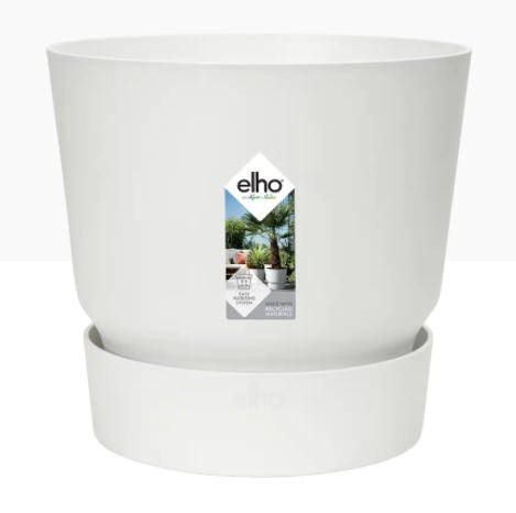 Elho Greenville Round Pot & Base WHITE 20cm - PACK (5)