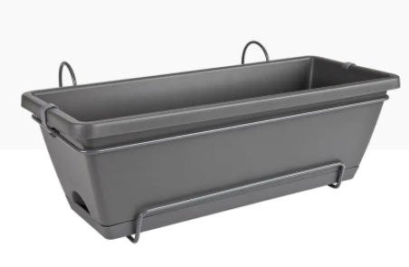 Elho Allin1 50cm Balcony Planter Set ANTHRACITE