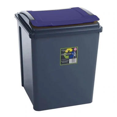 Wham Recycle It Blue Bin & Lid 50 Litre