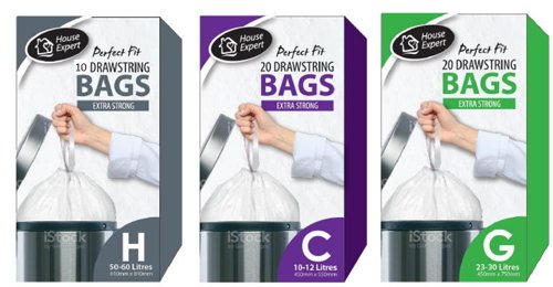 Perfect Fit White Peddle Bin Liners Size C 10-12 Litre Pack 20's
