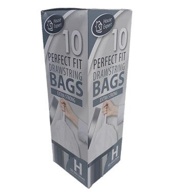 Perfect Fit White Peddle Bin Liners Size H 50-60 Litre Pack 10's