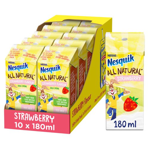 Nesquik Strawberry Milkshake Carton 10x180ml