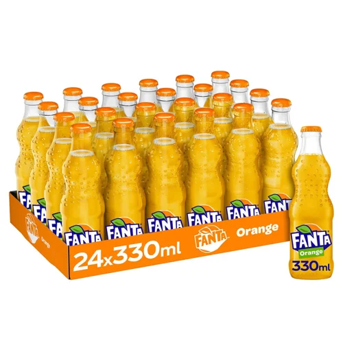Fanta Orange Iconic Glass Bottles 330ml (Pack of 24) 