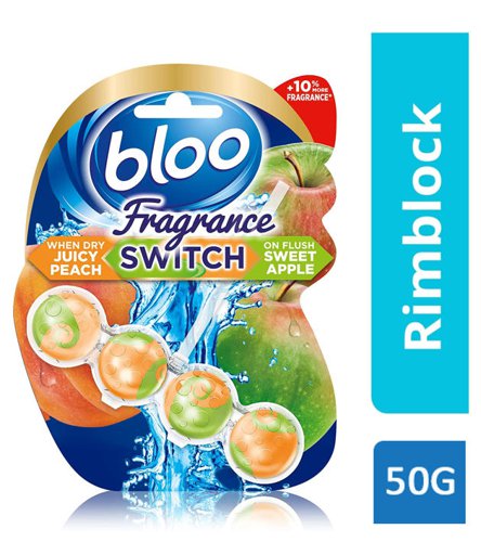 Bloo Fragrance Switch Toilet Rim Block, Apple & Peach - PACK (6)