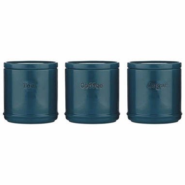 Accents Tea/Coffee/Sugar Canisters Set in TEAL - PACK (4)