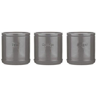 Accents Tea/Coffee/Sugar Canisters Set in CHARCOAL - PACK (4)