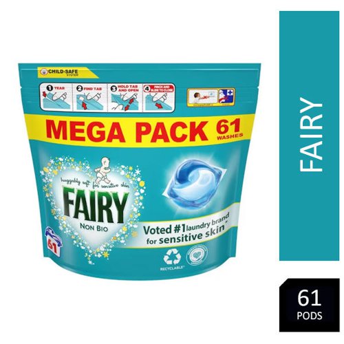 Fairy Non-Bio PODS, Washing Liquid Laundry Detergent Capsules, 61W - PACK (2)