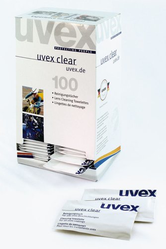 Uvex Formulated Wrapped Cleaning Towelettes Box x 100