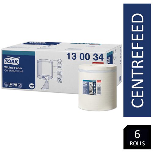Tork Wiping Paper 1-Ply Centrefeed Roll White 6's {130034}