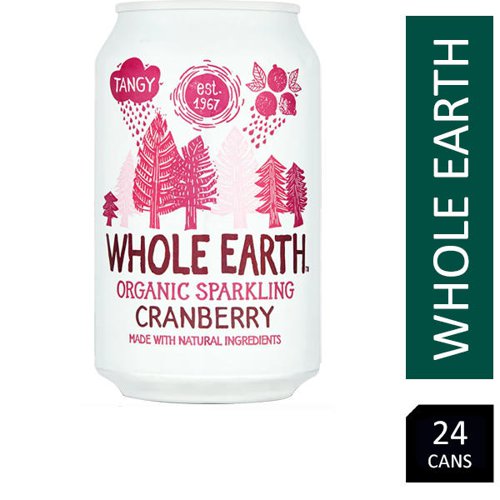 Whole Earth Organic Sparkling Cranberry 24x330ml