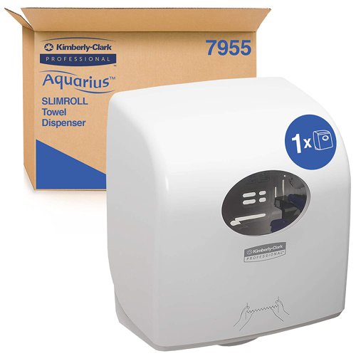 Aquarius Hand Towel Dispenser Slimroll Plastic Lockable White (7955)