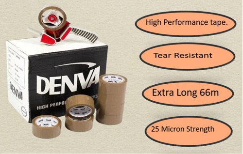 Denva Buff Packaging Tape - PACK (36)