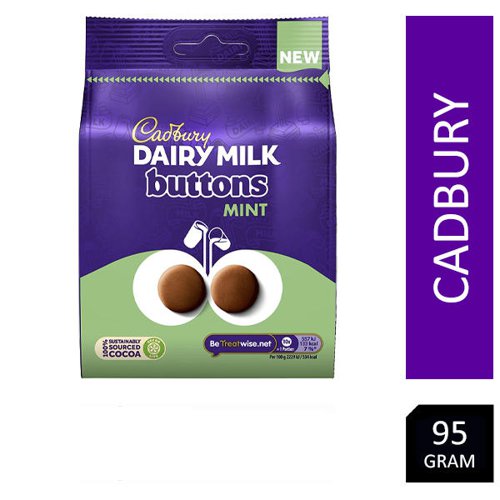 Cadbury Dairy Milk Buttons Mint Chocolate Bag 95g - PACK (10)