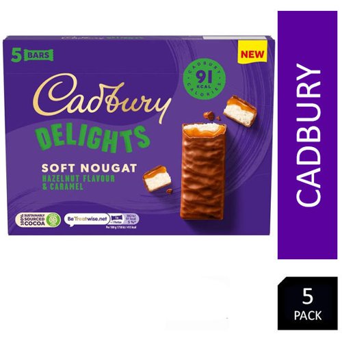 Cadbury Delights Soft Nougat Hazelnut & Caramel Chocolate Pack 5 - PACK (9)
