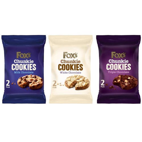 Foxs Triple Chocolate Cookie Biscuits Twin Pack 45g (Pack of 48) 934600 CPD56911 Buy online at Office 5Star or contact us Tel 01594 810081 for assistance