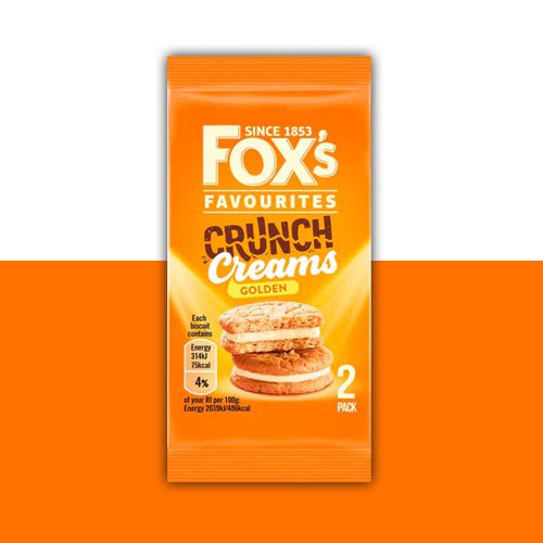 Fox's Crunch Creams Golden Biscuits Twin Packs 30g (Pack of 48) 938156 CPD06967