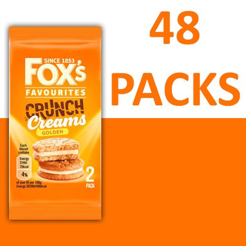 Fox's Crunch Creams Golden Biscuits Twin Packs 30g (Pack of 48) 938156 Valeo Foods Ltd
