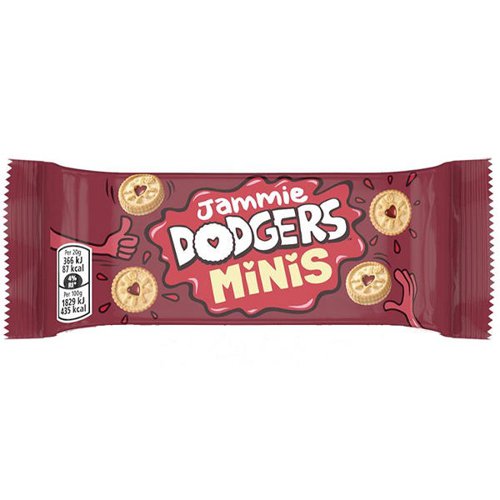 Jammie Dodgers Biscuits Mini Portion Packs Bulk Box 20g (Pack of 180) 19805 Burtons Biscuit Co