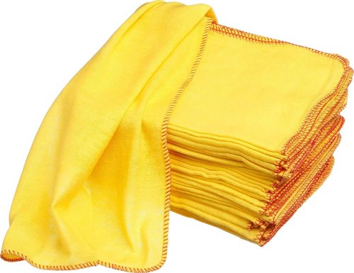 Yellow Duster Cloth's Red Trim 28cm x 33cm 8-Pack - PACK (36)