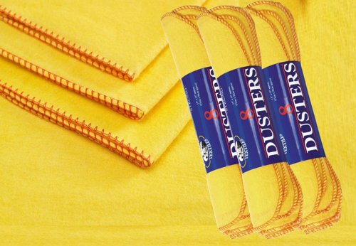 Yellow Duster Cloth's Red Trim 28cm x 33cm 8-Pack - PACK (36)