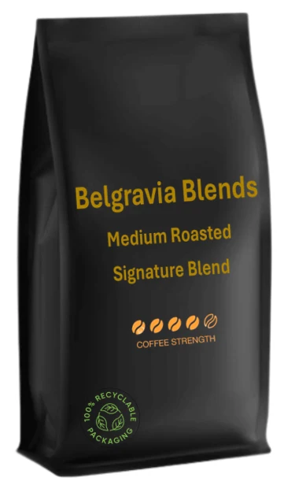 Belgravia Signature Premium Blended Coffee Beans 1kg, Produced with 100% Recyclable packaging