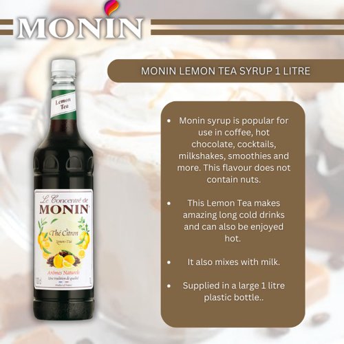 Monin Lemon Tea Syrup 1 Litre - PACK (6)