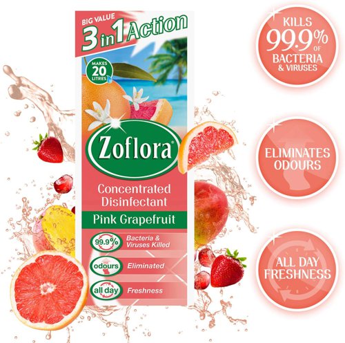 Zoflora Concentrated Disinfectant Pink Grapefruit 500ml - PACK (12)