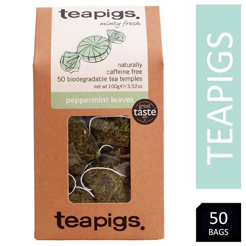 Teapigs Peppermint Herbal Whole Leaf Tea Temples 50's - PACK (6)