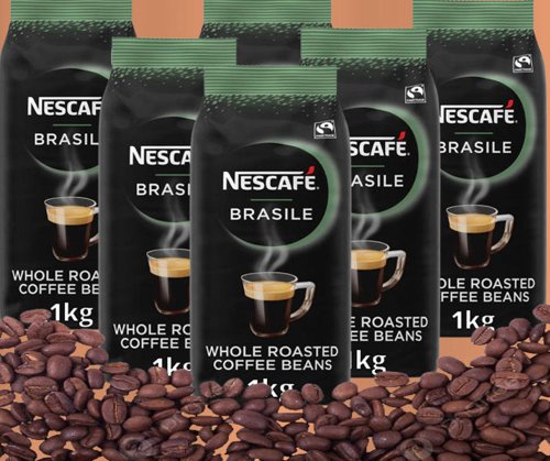 Nescafé Brasile Whole Roasted Coffee Beans 1kg - PACK (6)