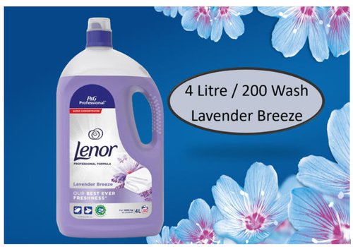 Lenor Fabric Conditioner LAVENDER BREEZE Professional 4 Litre - PACK (3)