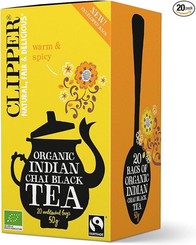 Clipper Organic Fairtrade Tea Indian Chai Envelopes 20's - PACK (4)