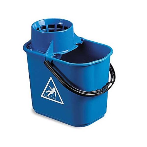 Janit-X Plastic Heavy Duty Mop Bucket With Wringer 15 Litre Blue - PACK (10)