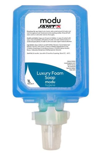 Janit-X Modu Luxury Blue Foam Soap Cartridges 1 Litre - PACK (6)