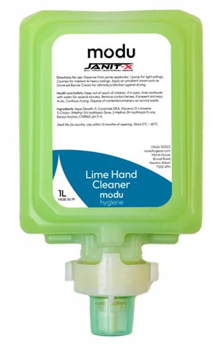 Janit-X Modu Lime Hand Cleaner Cartridges 1 Litre - PACK (6)