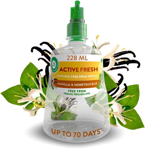 Airwick Active Fresh Air Freshener Spray Refill Vanilla & Honeysuckle 228ml  - PACK (4)