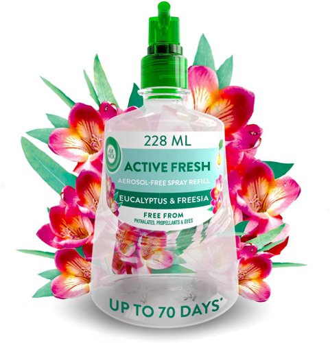 Airwick Active Fresh Spray Refill Eucalyptus & Freesia 228ml - PACK (4)