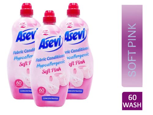 Asevi Fabric Conditioner & Softener Concentrate, 1380ML, 60W, SOFT PINK - PACK (10)