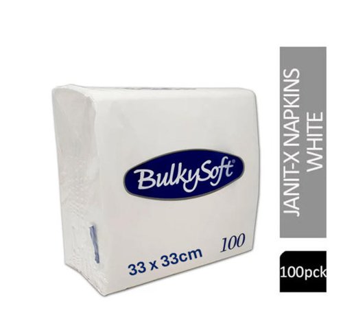 Bulky Soft Paper Lunch Napkins White 33cm x 33cm 100's - PACK (20)