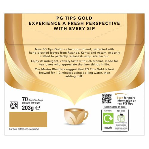 PG Tips Gold 70s Box 203g - PACK (6)