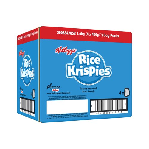 Kellogg's Rice Krispies Breakfast Cereal Bag 400g {Pack of 4}