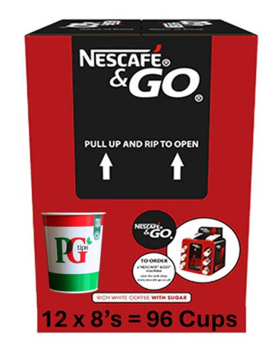 Nescafe & Go PG Tips White (Sleeve of 8) - PACK (12)