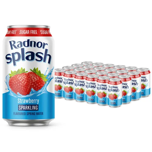 Radnor Splash Sparkling Sugar Free Strawberry Cans 12x330ml