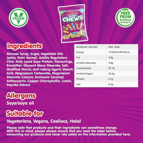 Swizzels Curious Chews 171g  An Assortment of Family Favourite Chews  18 Chew Packet