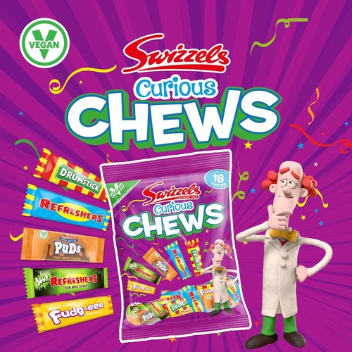 Swizzels Curious Chews 171g  An Assortment of Family Favourite Chews  18 Chew Packet