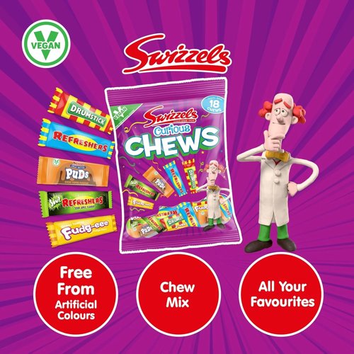 Swizzels Curious Chews 171g  An Assortment of Family Favourite Chews  18 Chew Packet